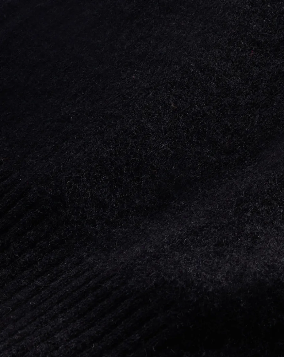Nelia Cashmere Pullover | Button Accent in Black