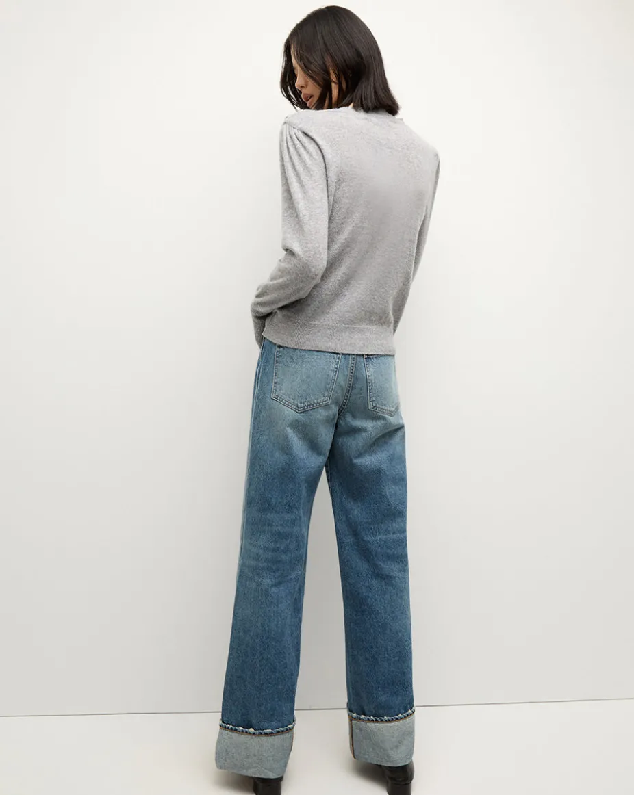 Nelia Cashmere Pullover Sweater in Heather Grey