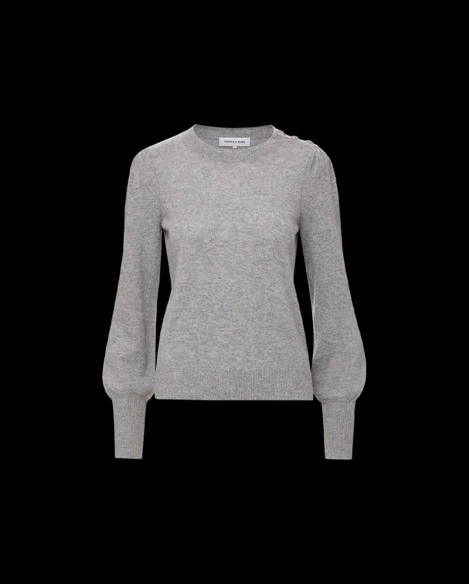 Nelia Cashmere Pullover Sweater in Heather Grey