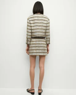 Ohemia Metallic Tweed Skirt in Blue/Ivory