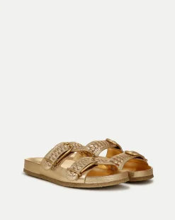 Paige Buckle Sandal in Gold