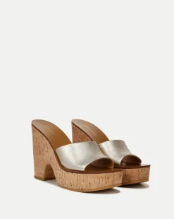 Paulita Metallic Wedge Sandal