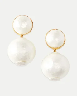 Pearl 2 Drop Earring | Clip Backing in White