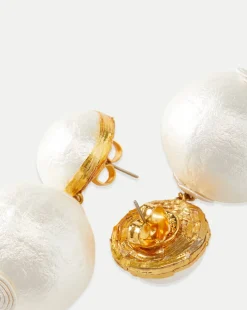Pearl 2 Drop Earring | Post Backing in White
