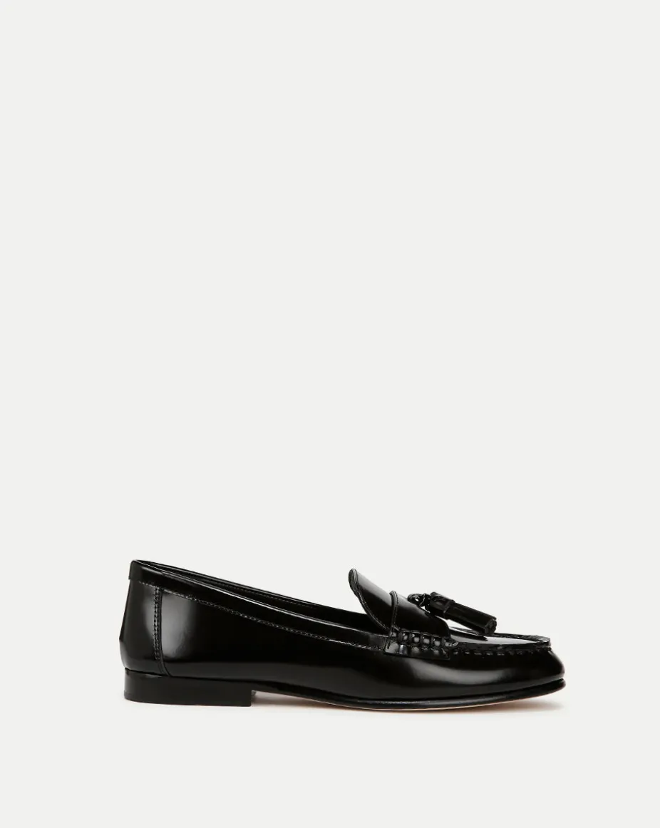 Penny Leather Tassel Loafer in Black