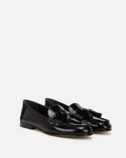 Penny Leather Tassel Loafer in Black