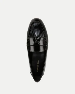 Penny Leather Tassel Loafer in Black