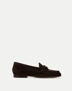 Penny Suede Loafer in Espresso