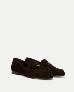 Penny Suede Loafer in Espresso