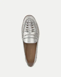 Penny Woven Metallic Leather Loafer