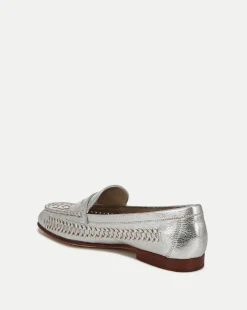 Penny Woven Metallic Leather Loafer