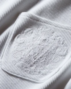 Pruitt White Ribbed Pocket Tee