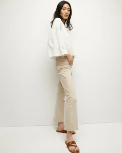 Quimby Bell-Sleeve Cotton Peplum Top