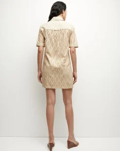 Rafaela Cotton Eyelet Shirtdress in Stone Khaki