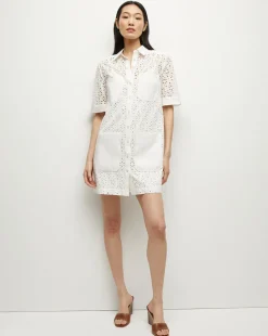 Rafaela Cotton Eyelet Shirtdress in White