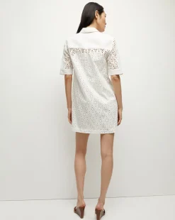 Rafaela Cotton Eyelet Shirtdress in White