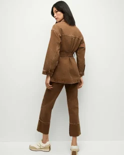 Ramone Denim Chore Jacket in Brown