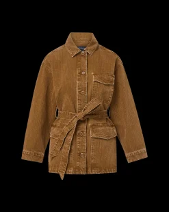 Ramone Denim Chore Jacket in Brown