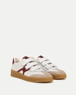 Reagan Velcro Sneaker in White & Red
