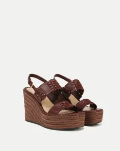 Riya Raffia Wedge Sandal in Brown
