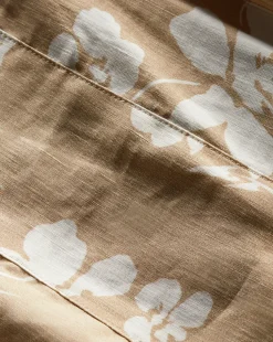 Rosedale Stretch-Linen Dress in Stone Khaki/Off-White