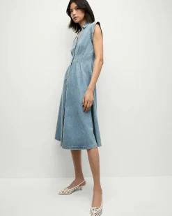 Ruben Denim Dress in Pebble Stone