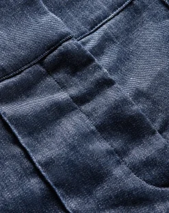 Runo Linen Short in Blue Melange