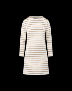 Ruta Striped Dress in Off-White/Khaki