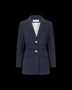 Ryanne Belted Dickey Jacket in Navy