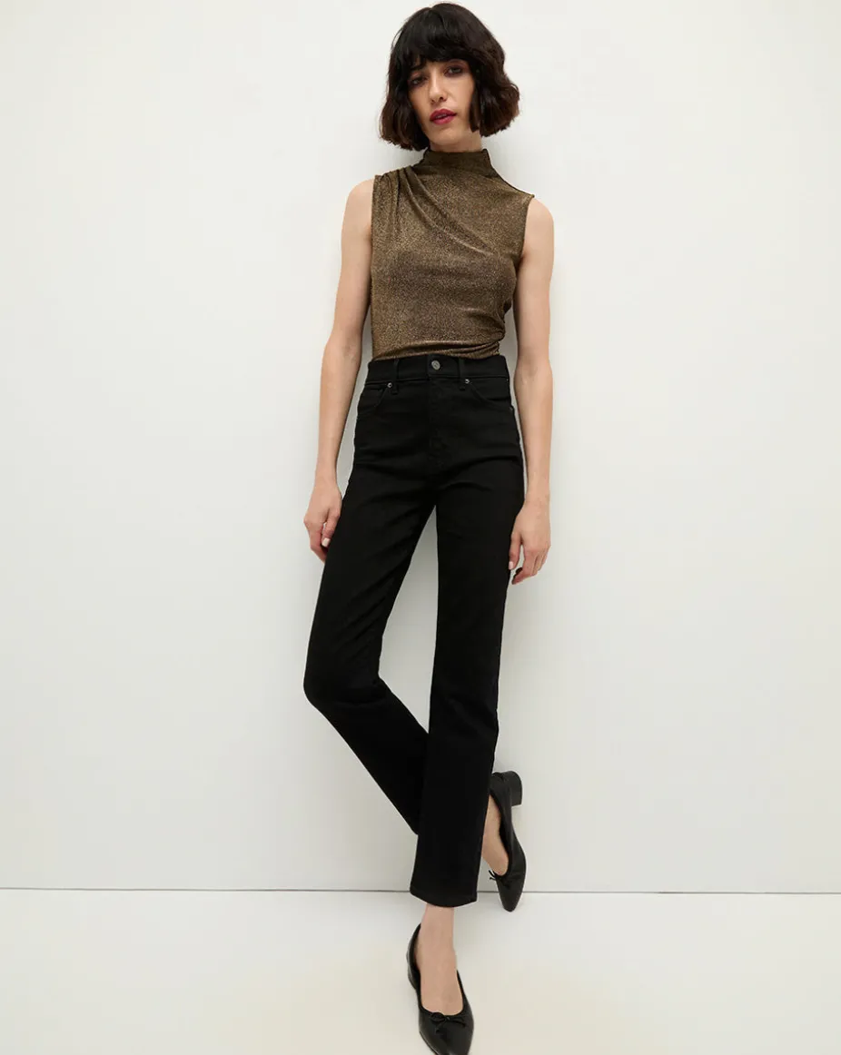 Ryleigh Black Wash High-Rise Straight-Leg Jean