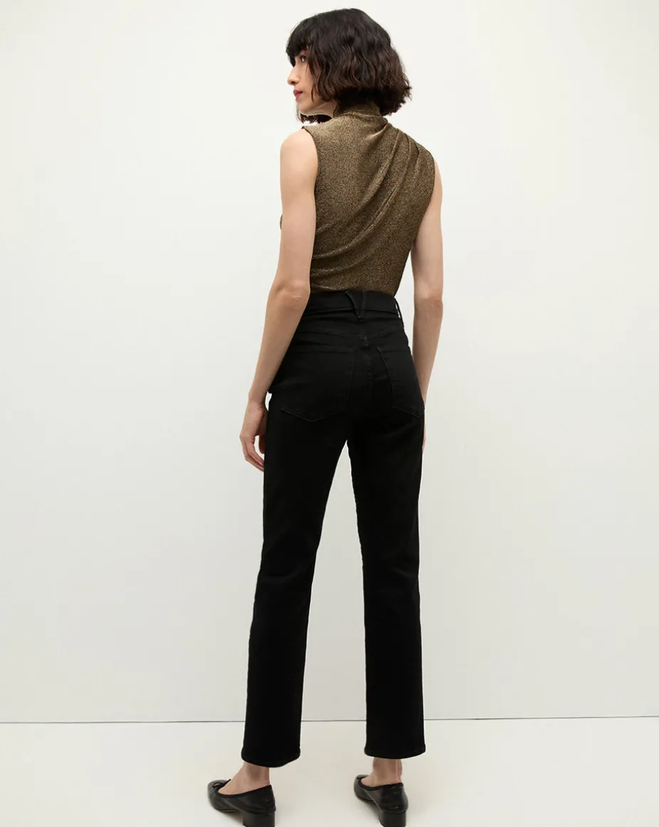 Ryleigh Black Wash High-Rise Straight-Leg Jean