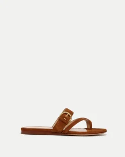Salva Suede Crisscross Sandal in Caramel