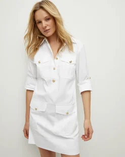 Saude Cargo Dress in White