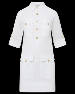 Saude Cargo Dress in White