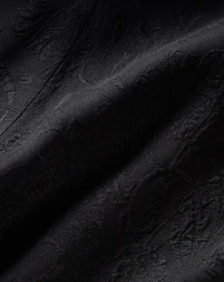 Seymour Black Short-Sleeve Silk Midi Dress