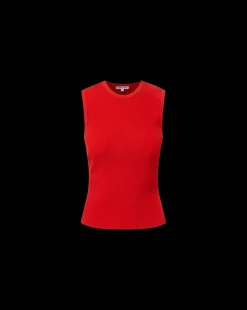 Sid Sleeveless Crew-Neck Pullover in Red
