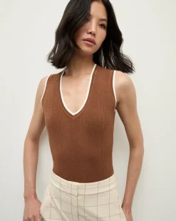 Sid Sleeveless Pullover in Deep Ochre