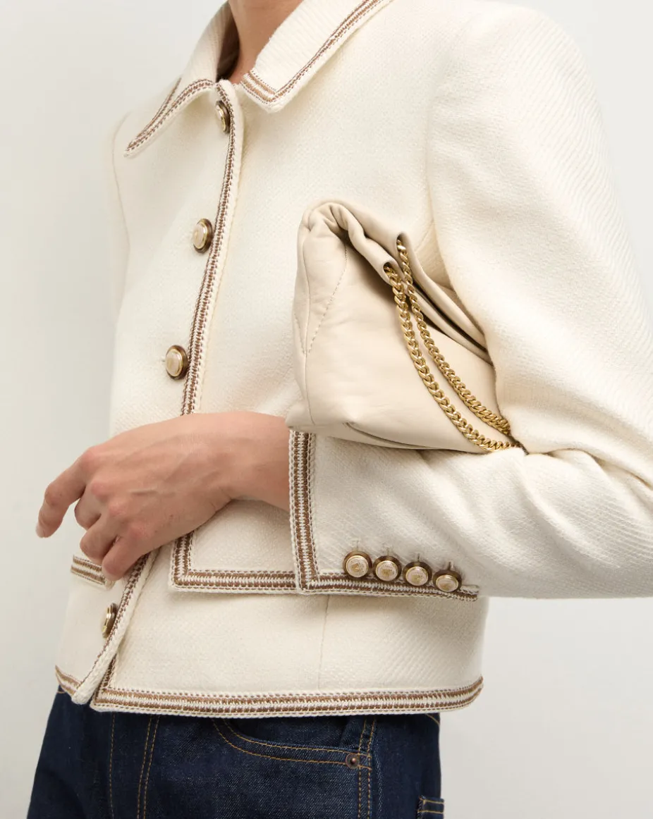 Small Slouch Shoulder Bag in Ivory