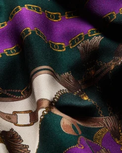 Sola Silk Tank Top in Green & Purple