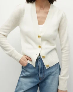 Solene Cashmere Cardigan in Ivory