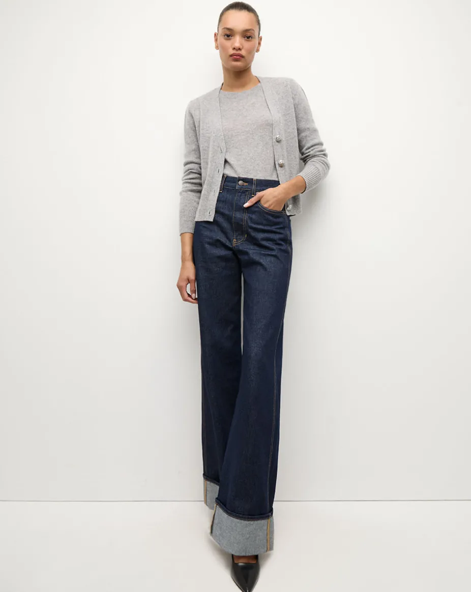 Solene Cashmere Cardigan in Heather Grey