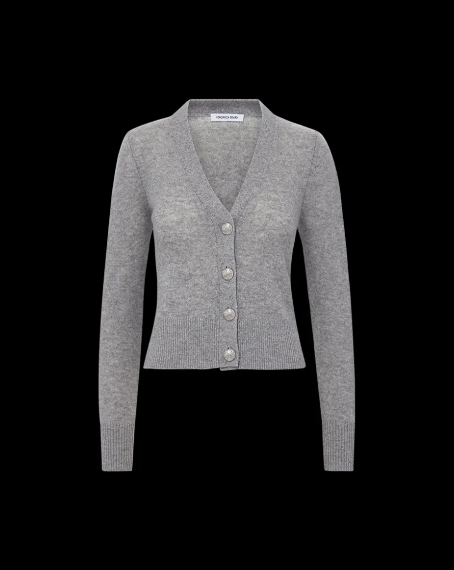 Solene Cashmere Cardigan in Heather Grey