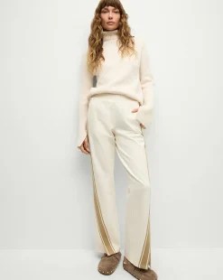 Sun Valley Petra Flare Pants in Natural/White