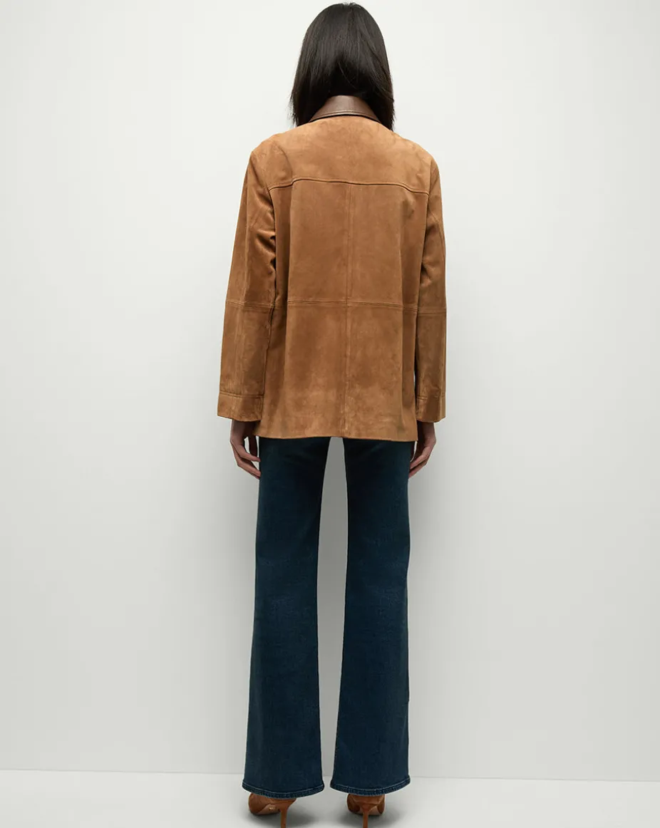 Suz Suede Dickey Chore Coat in Tan
