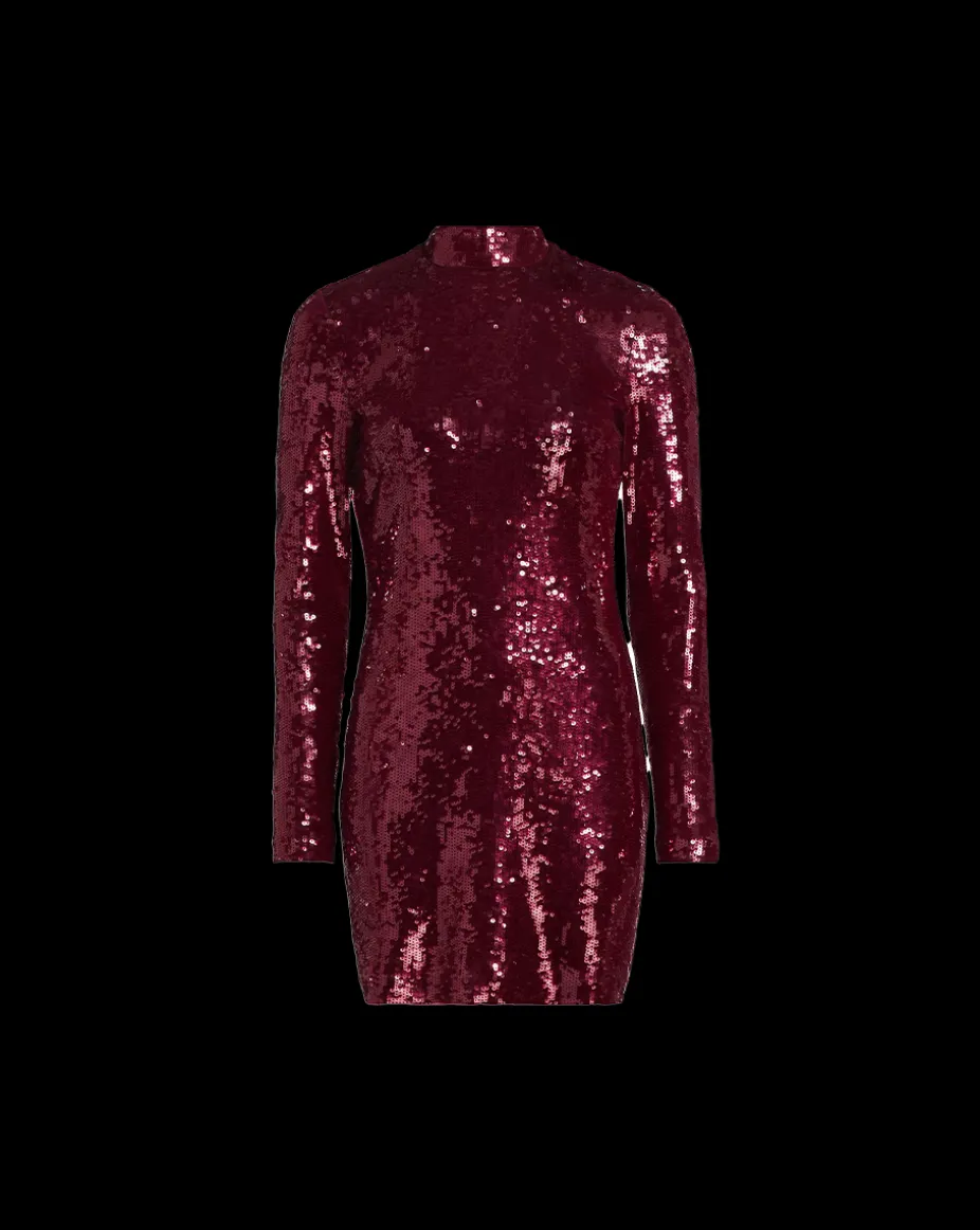 Sylee Sequin Dress in Wine