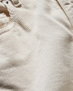 Taylor Cropped Corduroy Wide-Leg Pant in White