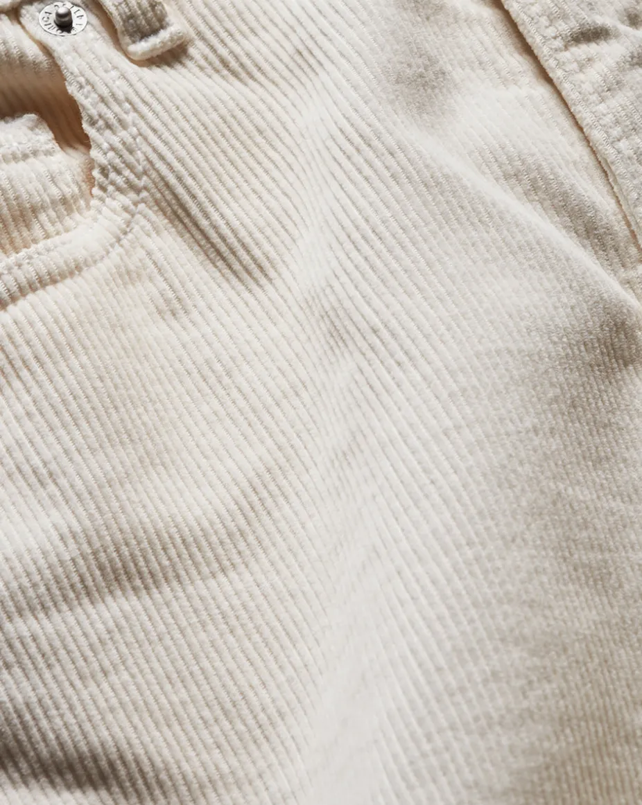 Taylor Cropped Corduroy Wide-Leg Pant in White