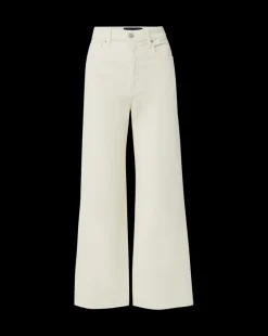 Taylor Cropped Corduroy Wide-Leg Pant in White