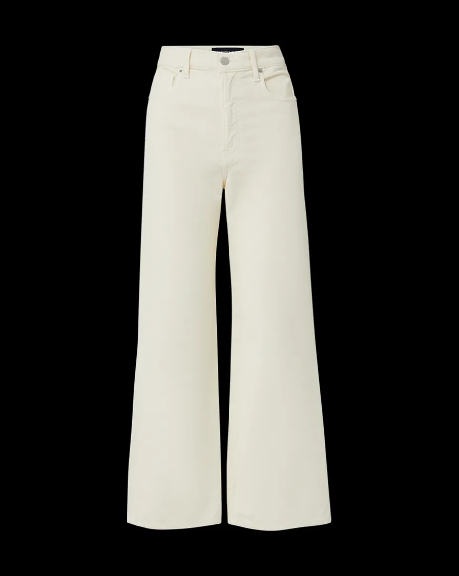 Taylor Cropped Corduroy Wide-Leg Pant in White