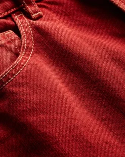 Taylor Cropped Wide-Leg Jean in Brick Red